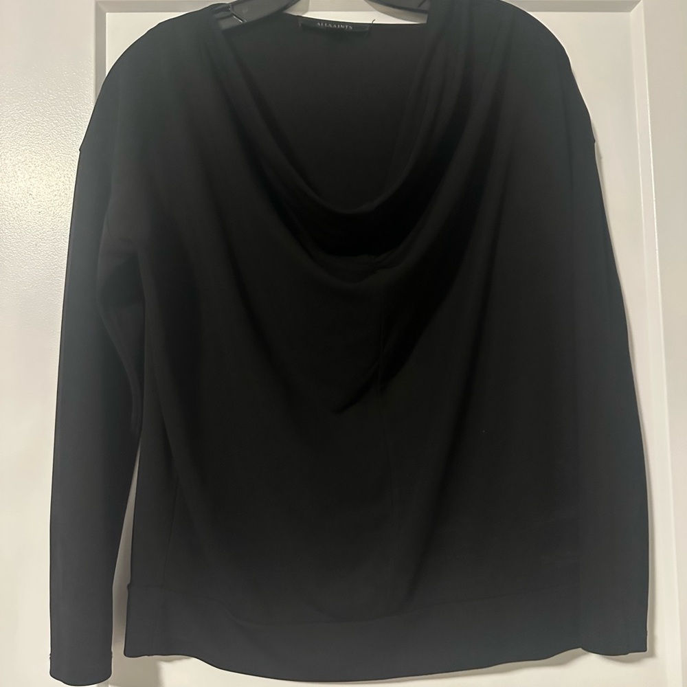 All Saints Black Long Sleeve Top